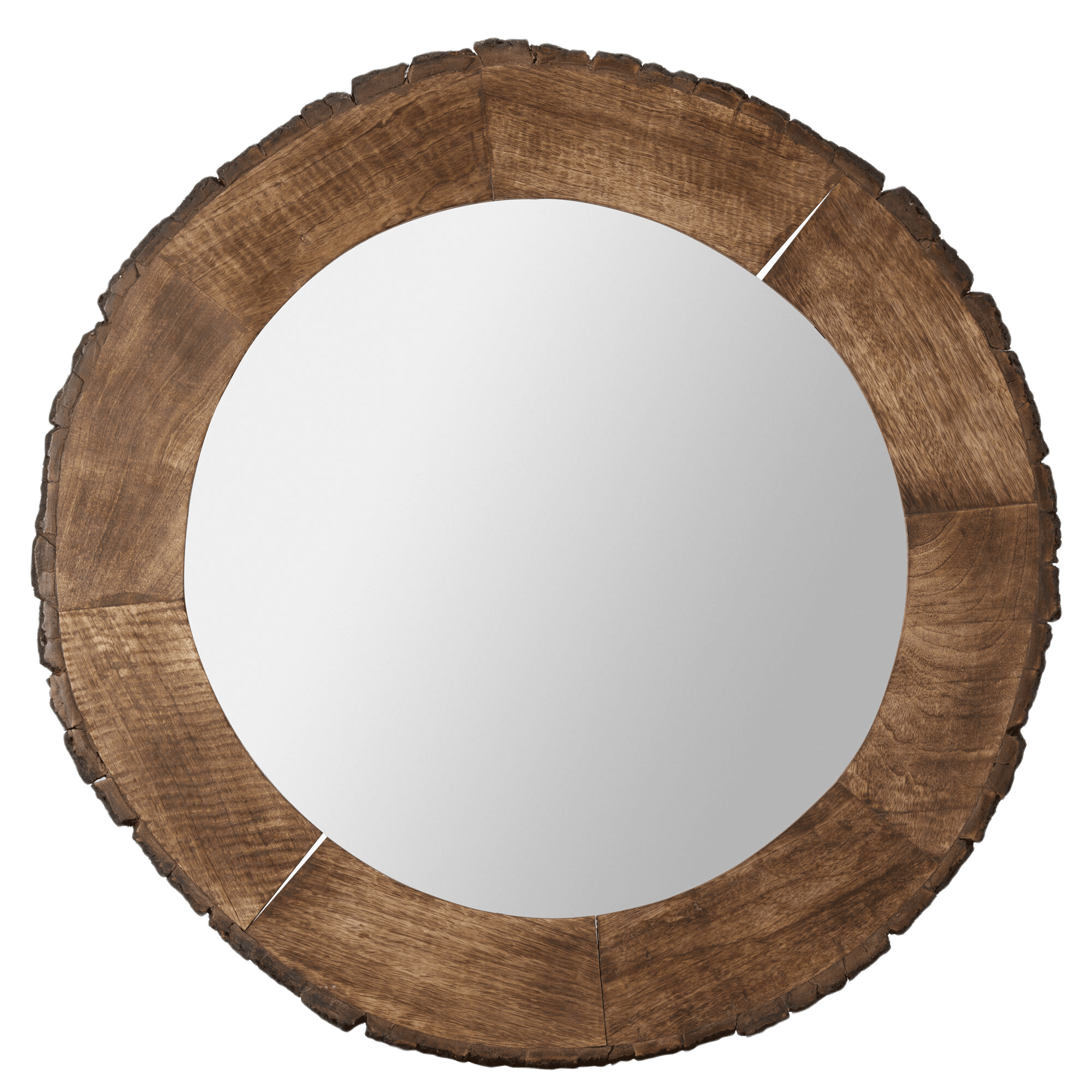 Live Edge Round Wood Mirror
