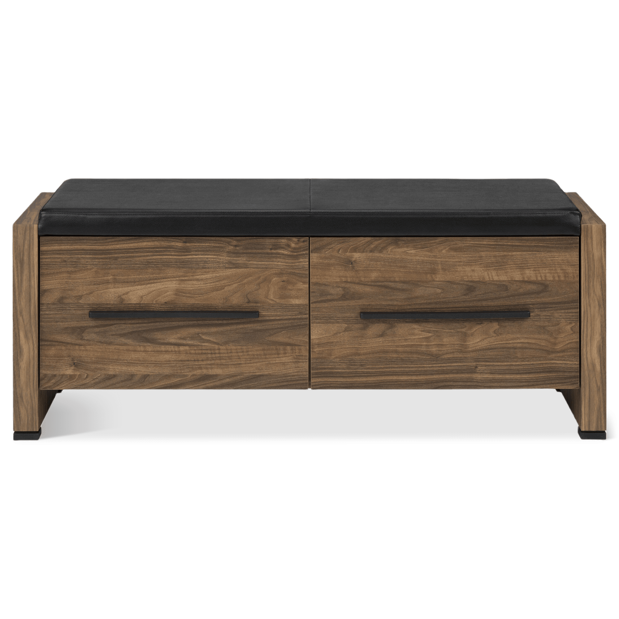 Faux Leather and Wood Storage Bench