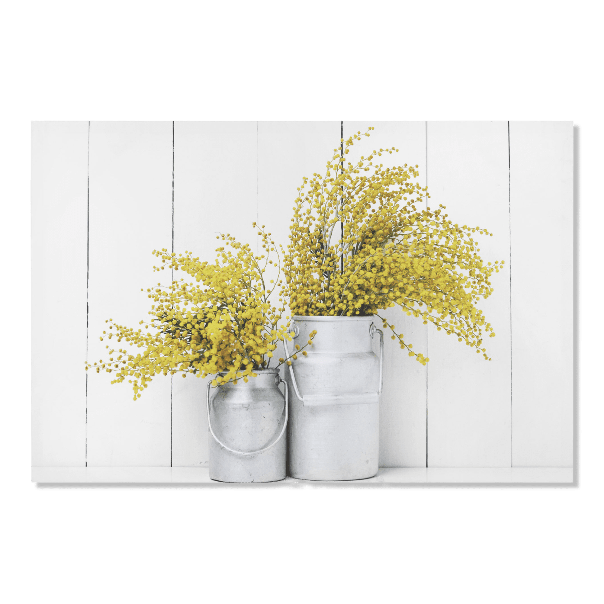 Tableau imprimé bouquet jaune