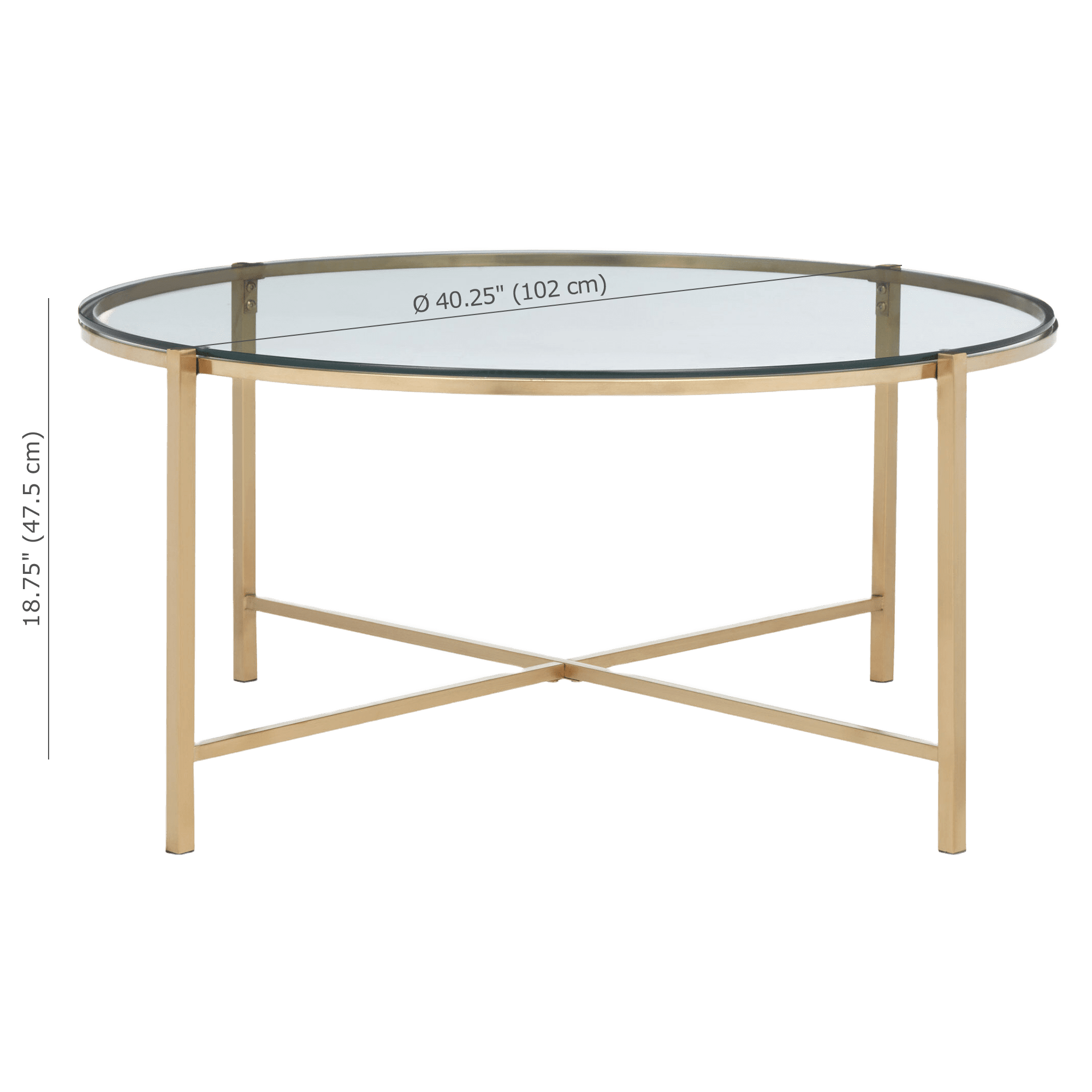 Glass and Metal Coffee Table
