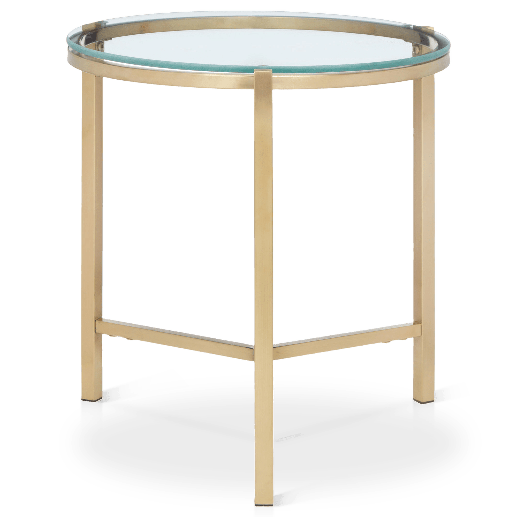 Table d'appoint en verre et en métal