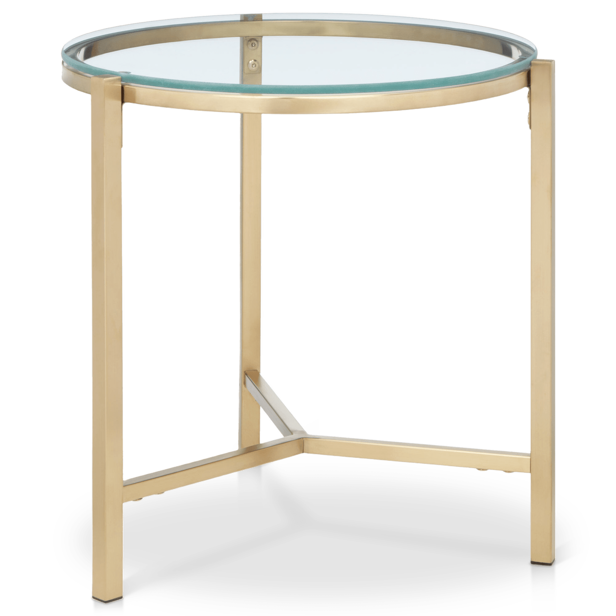 Table d'appoint en verre et en métal
