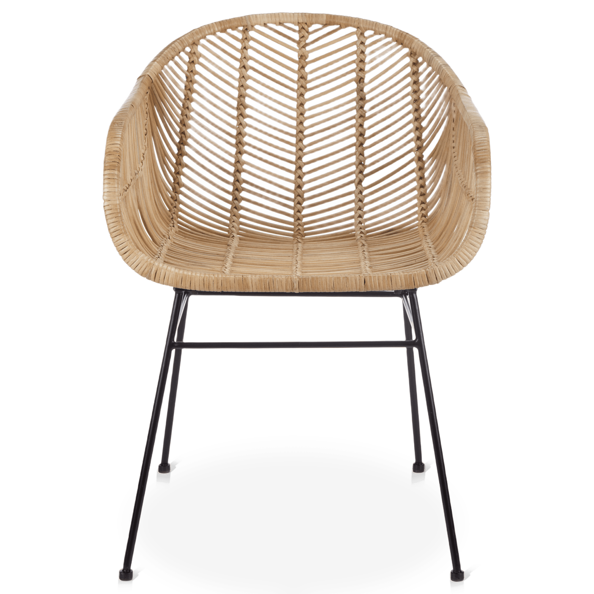 Chaise de salle à manger en rotin et métal