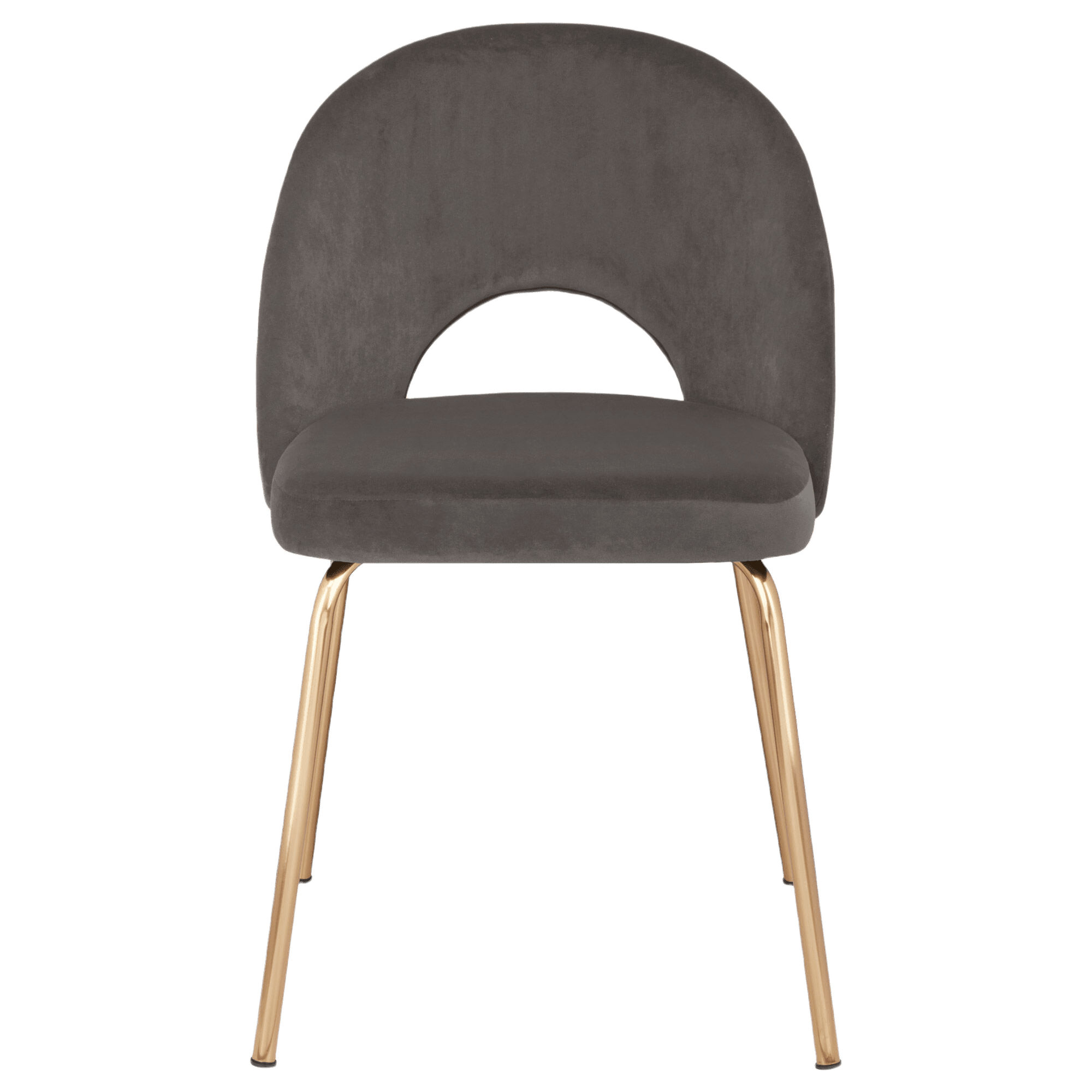 Chaise de salle à manger en velours et en métal
