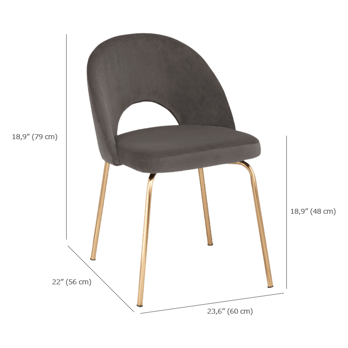 Velvet and Metal Dining Chair