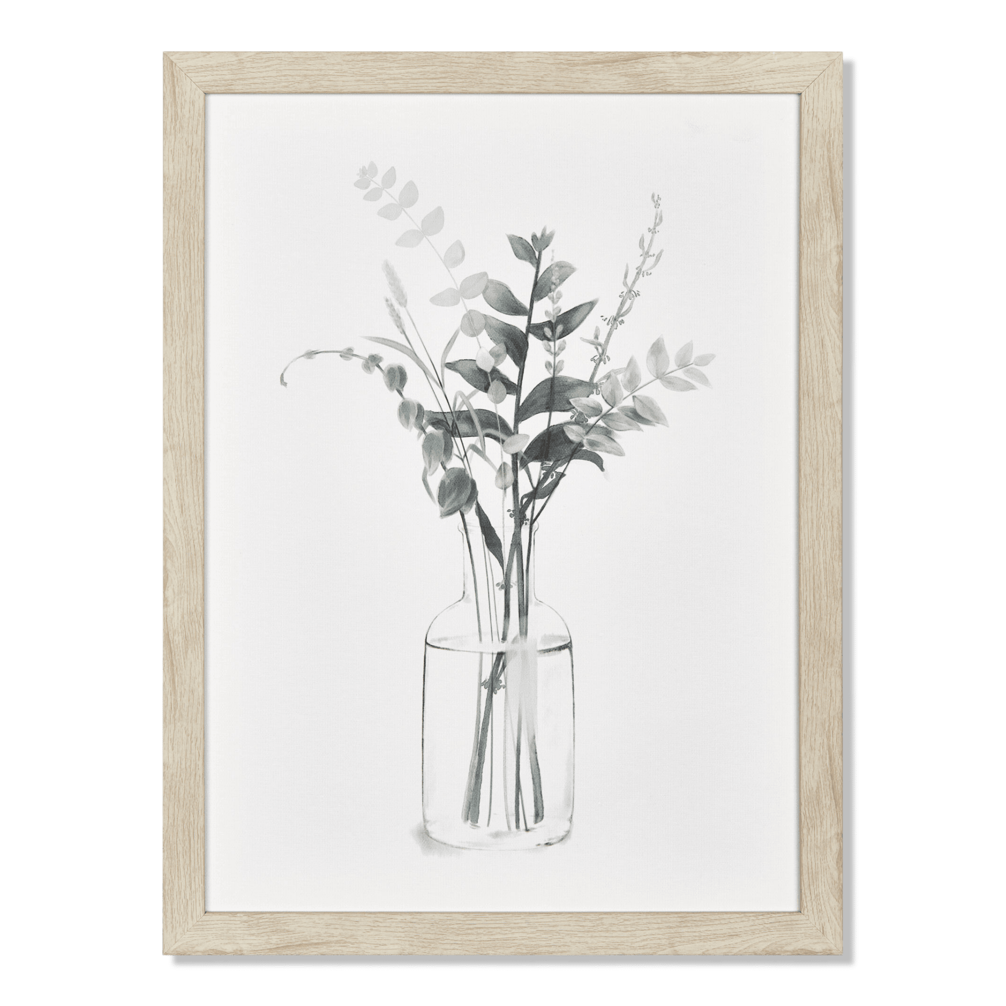 Cadre imprimé eucalyptus dans vase