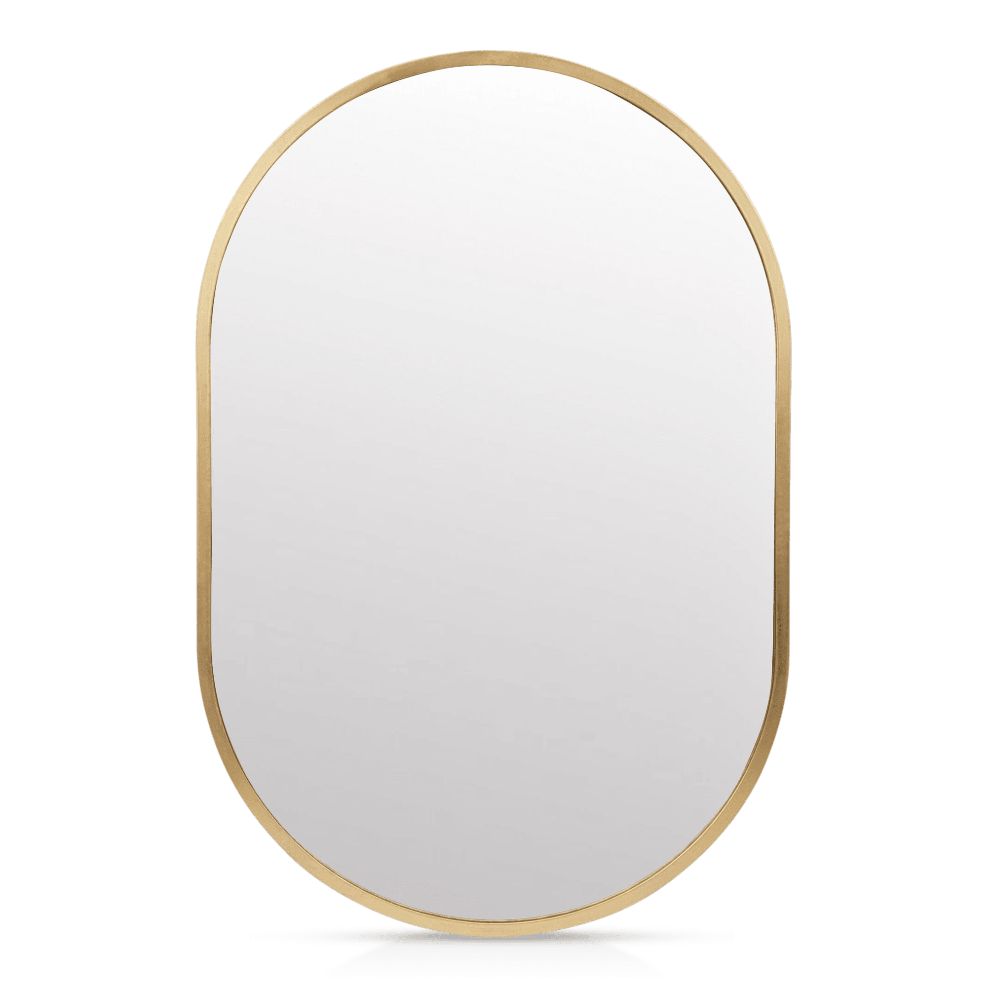 Miroir ovale avec cadre doré