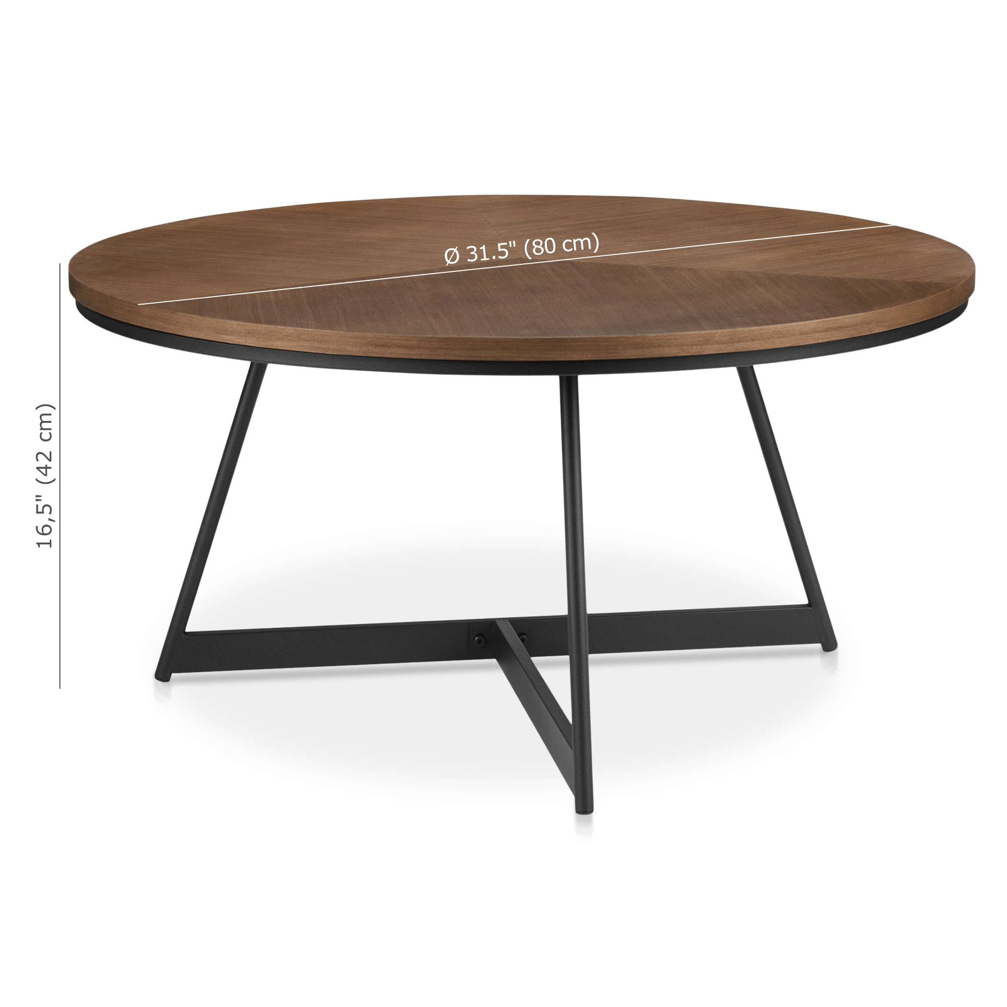 Veneer and Metal Coffee Table