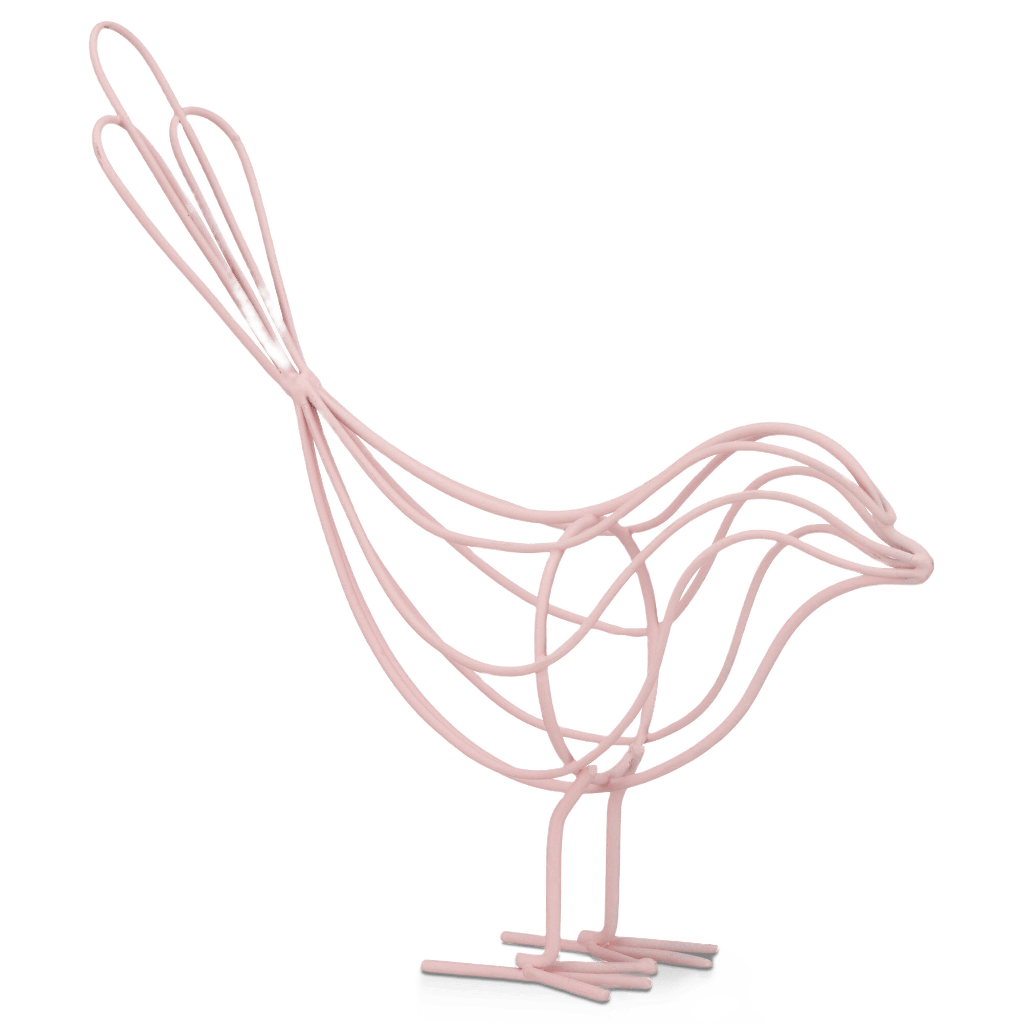 Decorative Pink Metal Wire Bird