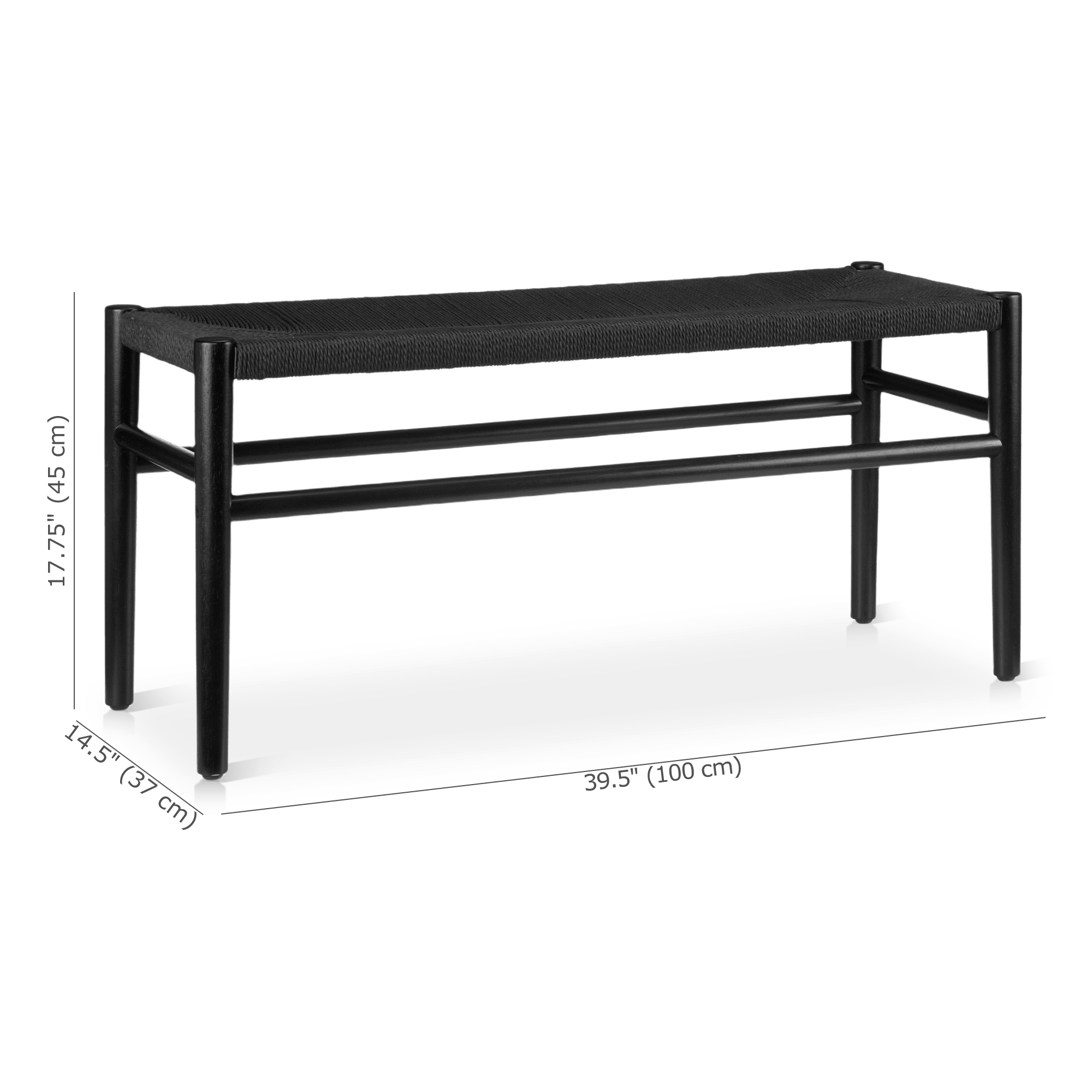 Black Woven Bench
