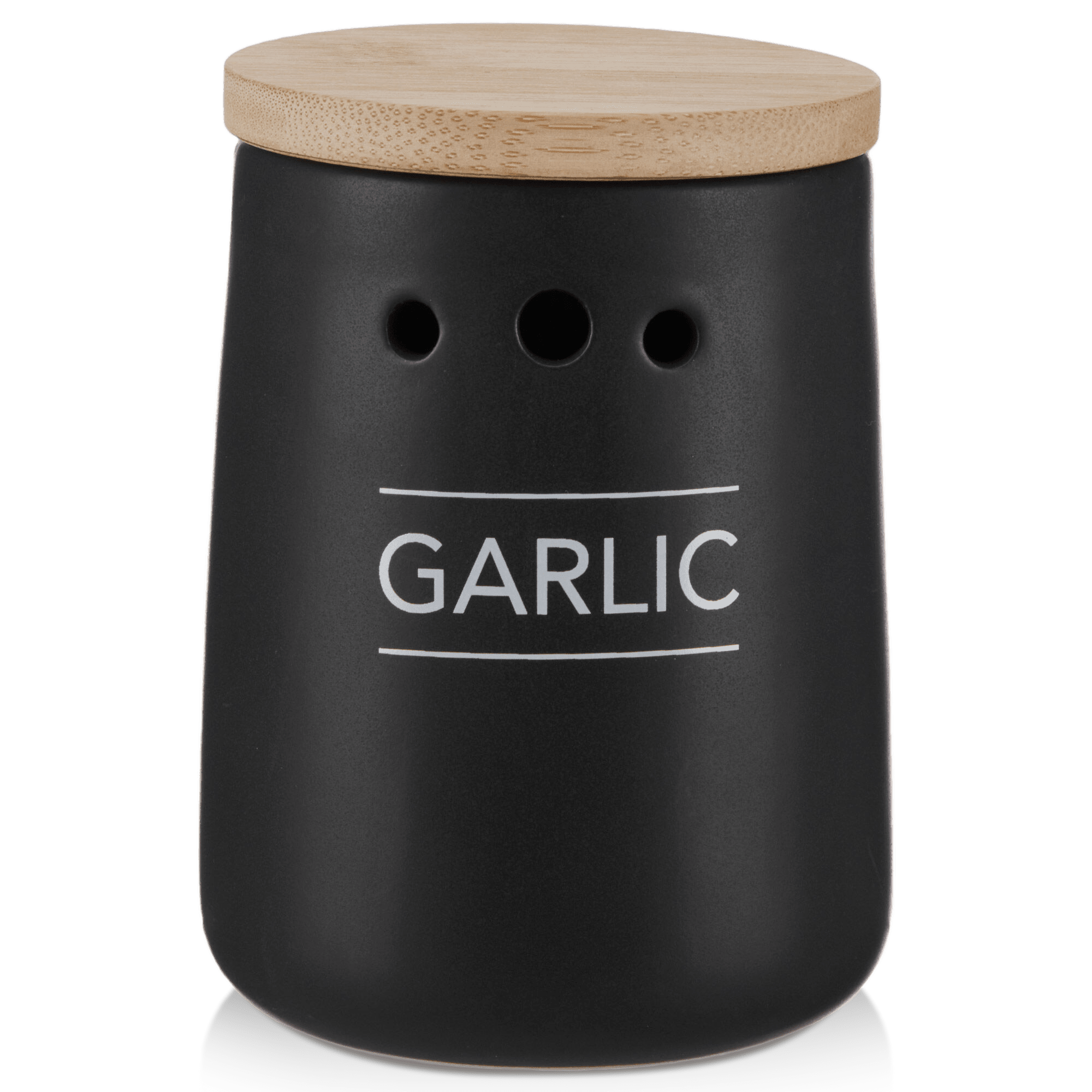 Black Ceramic Garlic Container