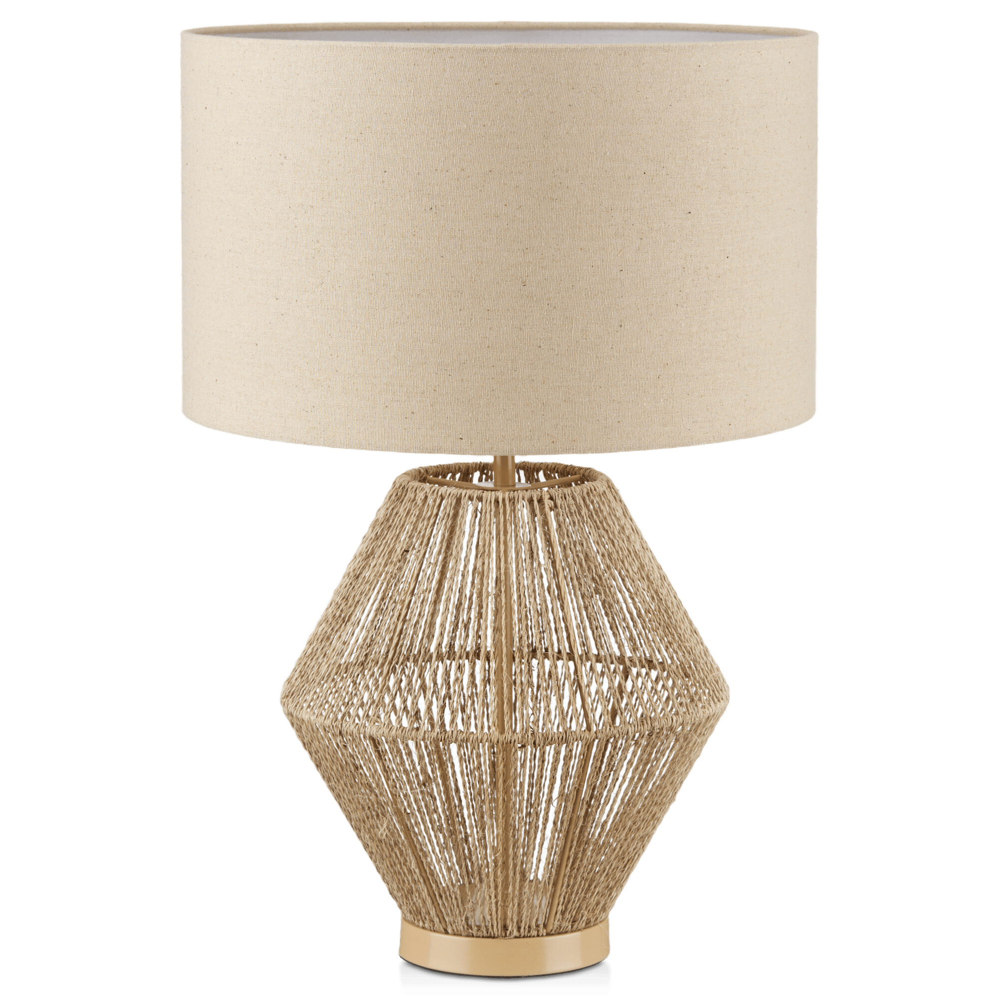 Lampe de table avec corde de chanvre et lin