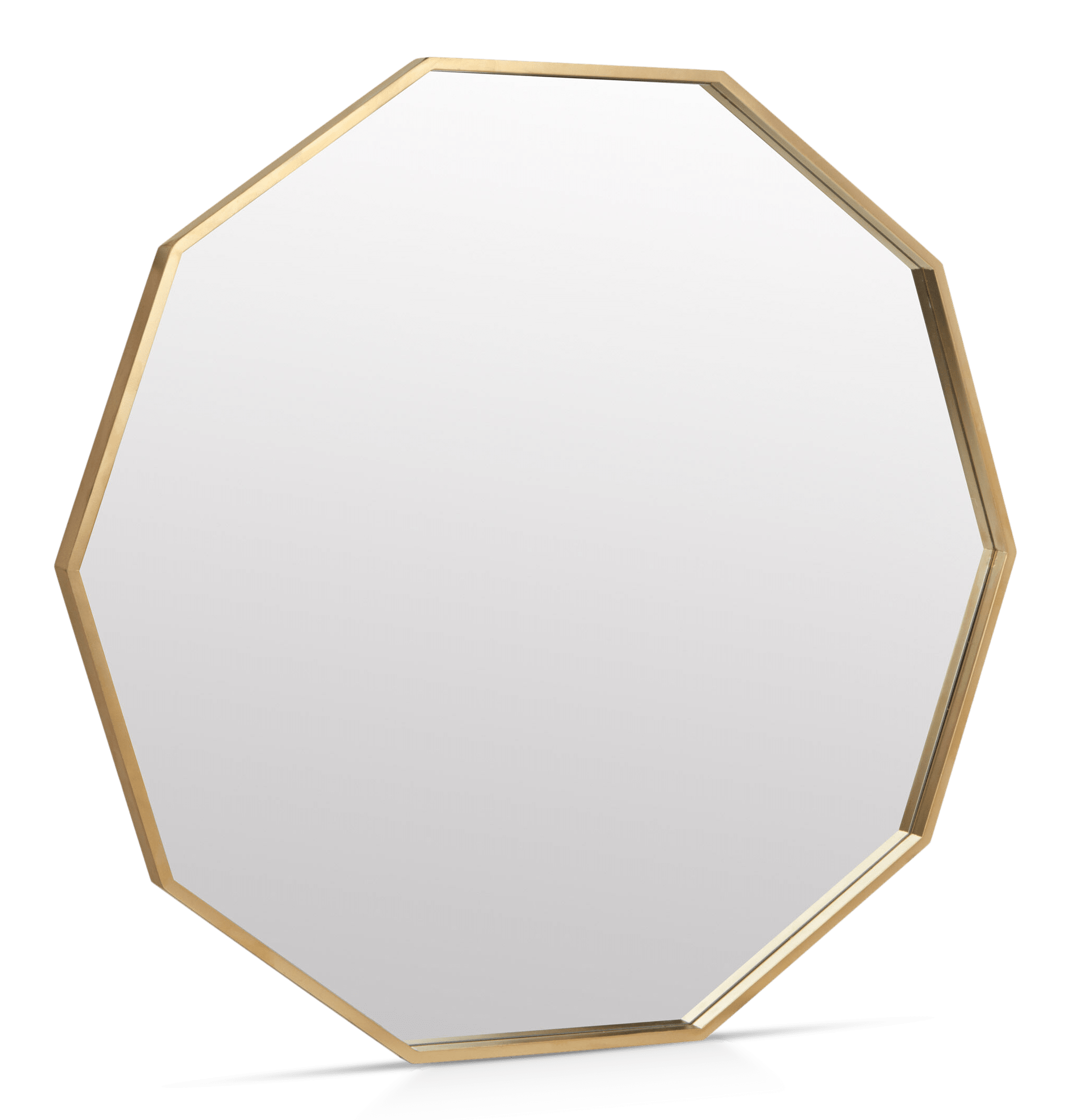 Miroir polygone avec cadre doré