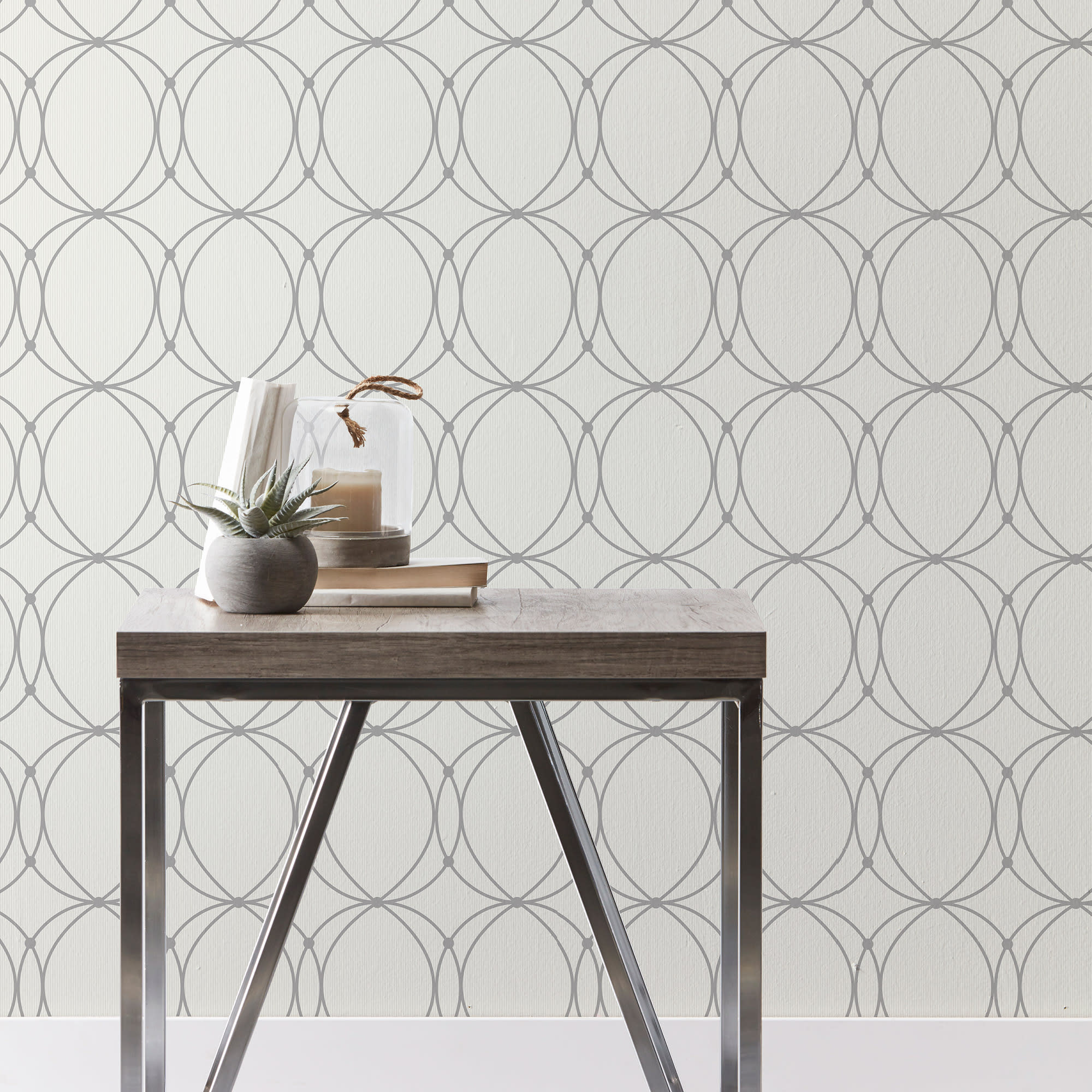 Grey Circles Peel-&-Stick Wallpaper