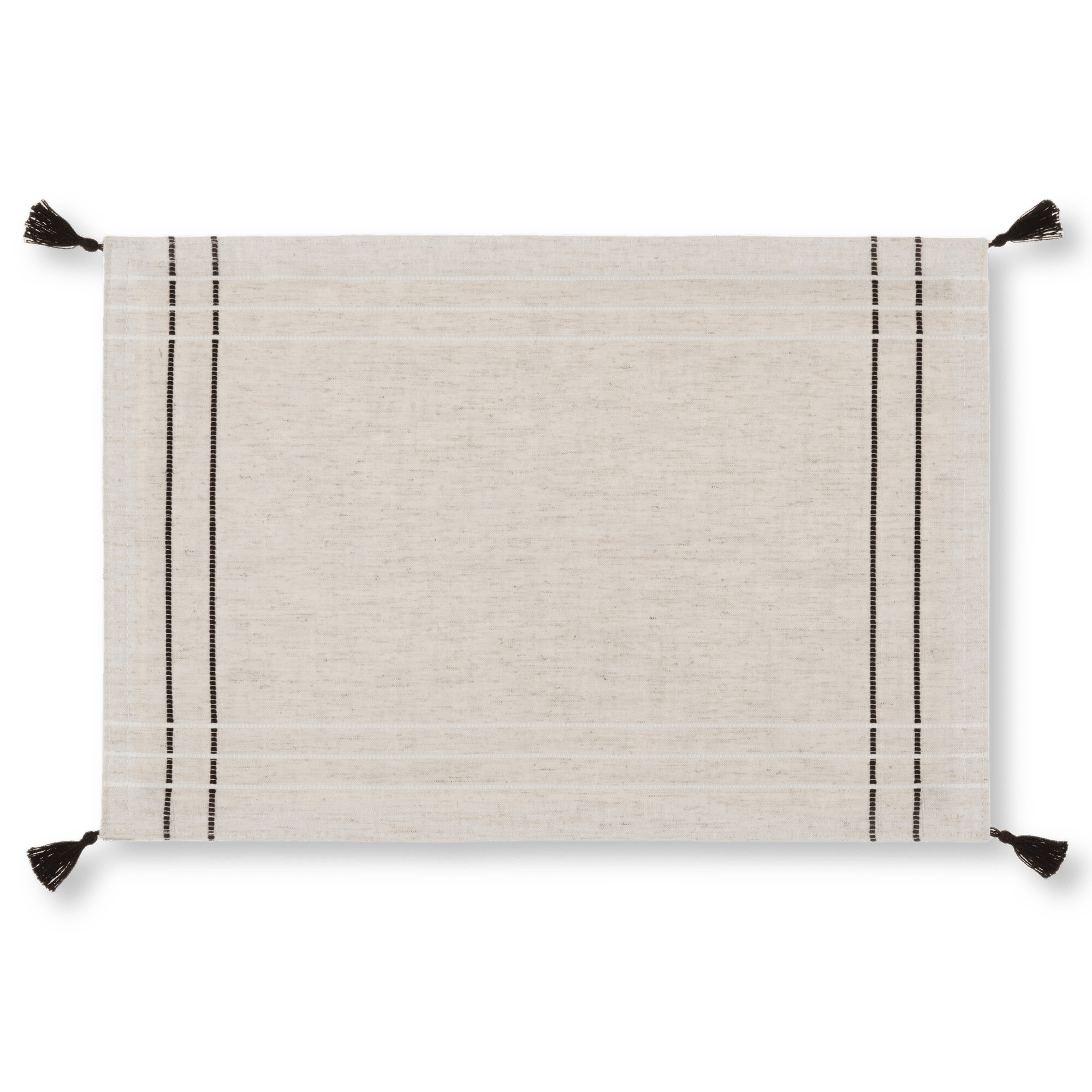 Set of 4 Fabric Placemats with Tassels