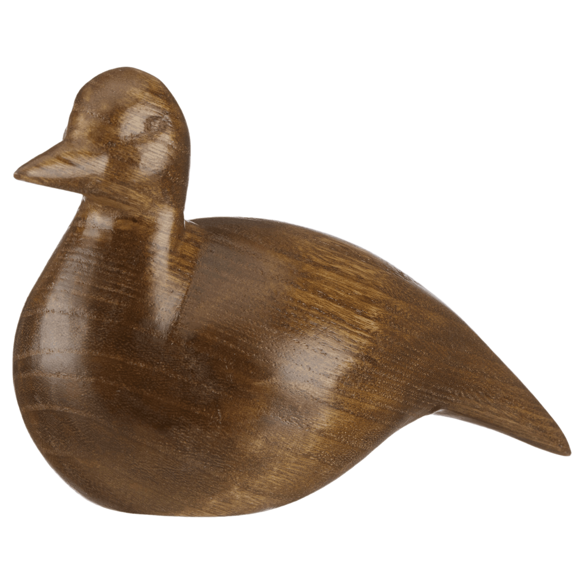 Canard sculpté de bois brun