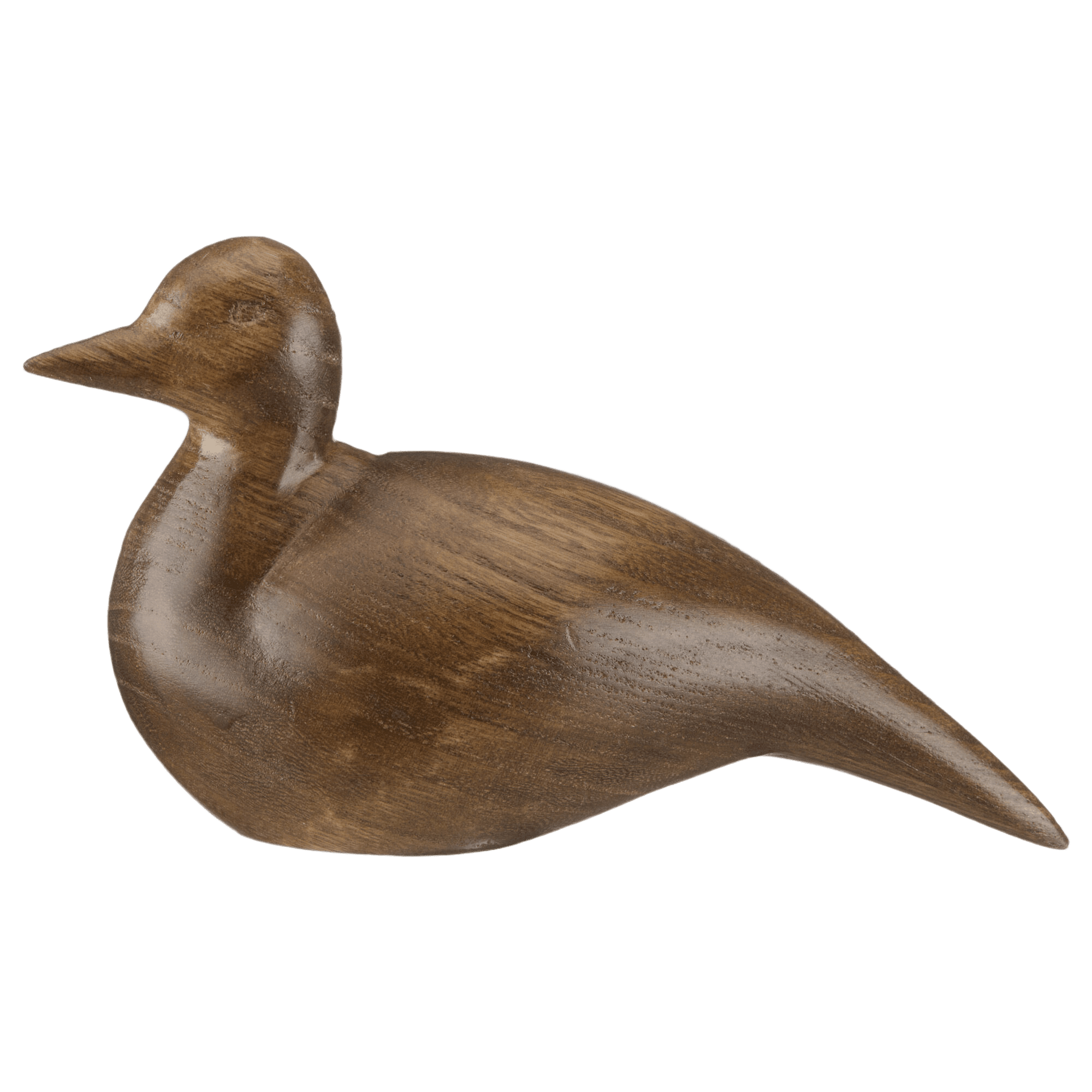 Canard sculpté de bois brun