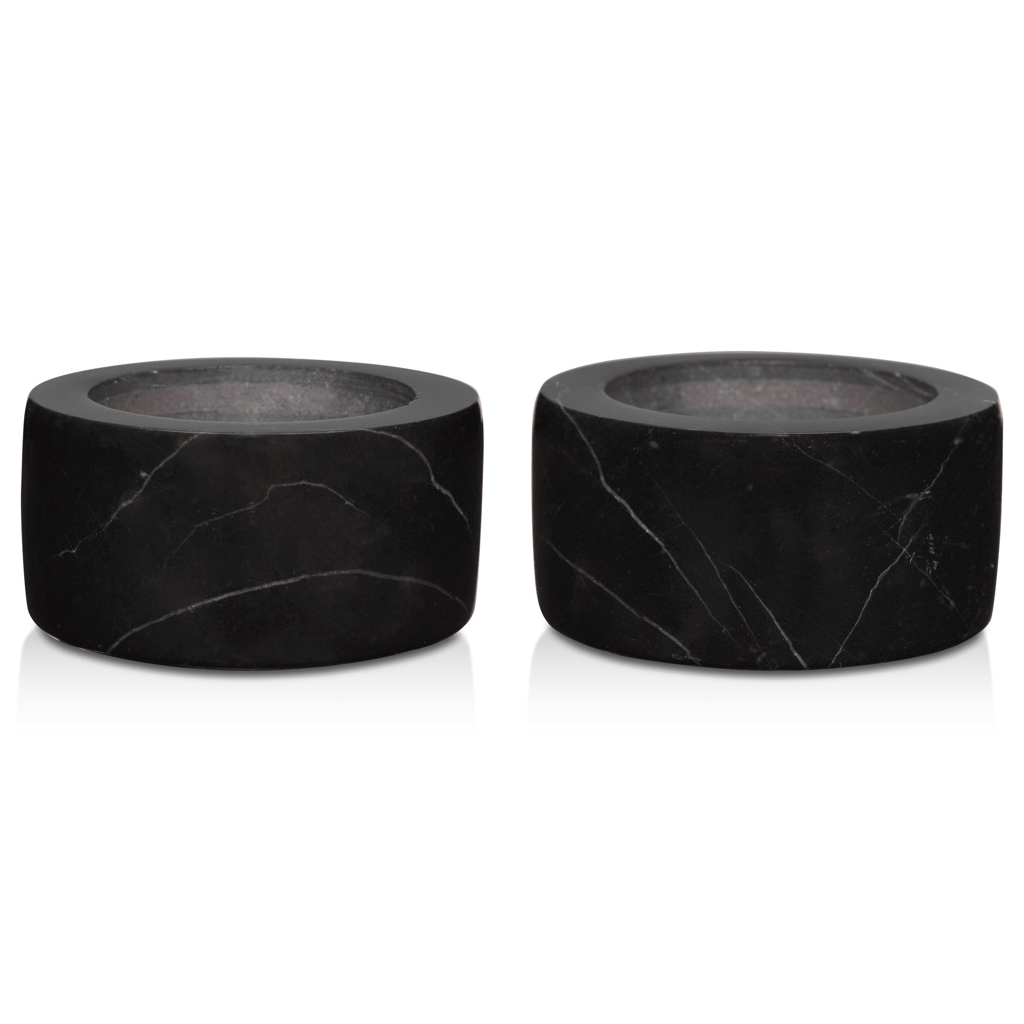 Ensemble de 2 bougeoirs en marbre noir