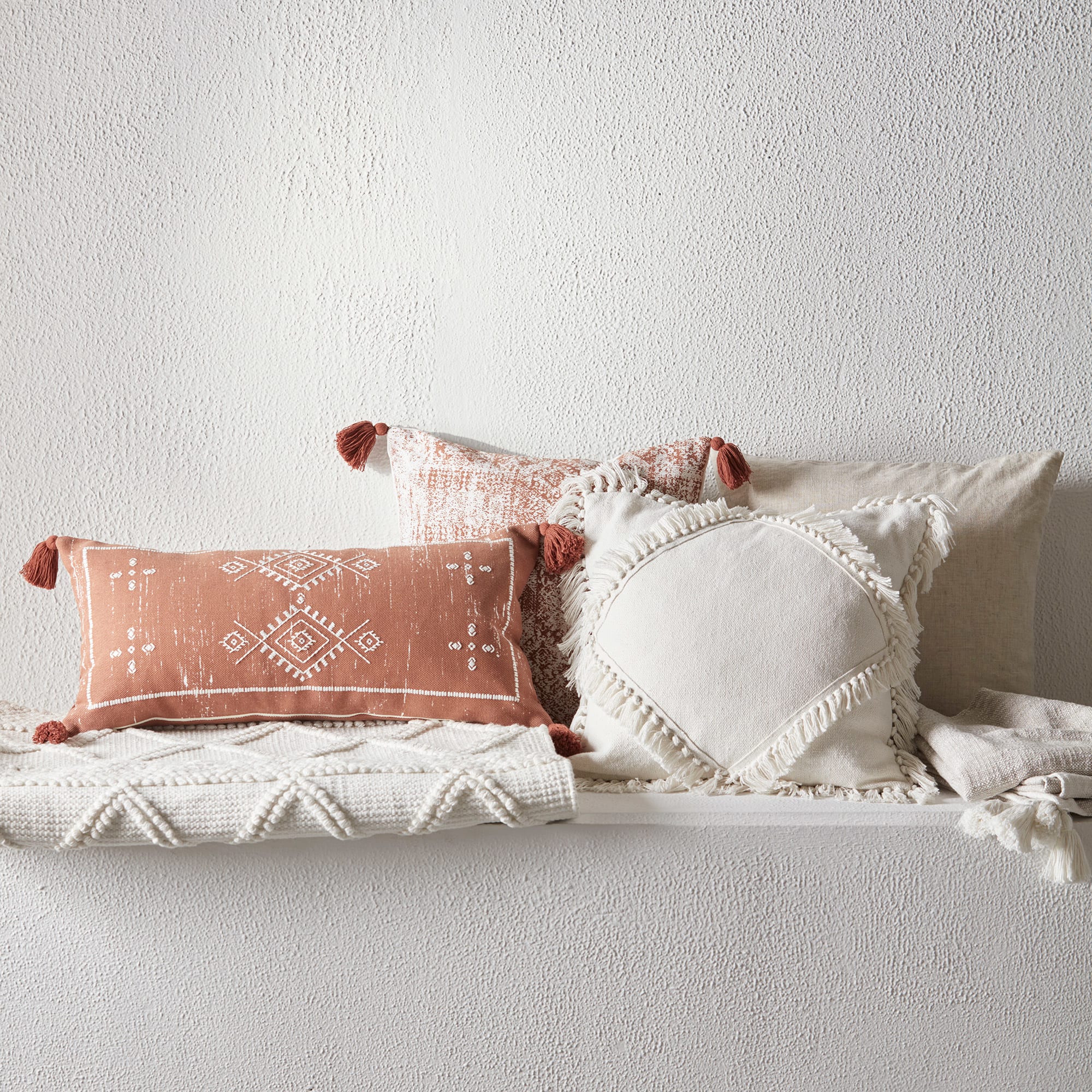 Sheena Terracotta Decorative Lumbar Pillow 