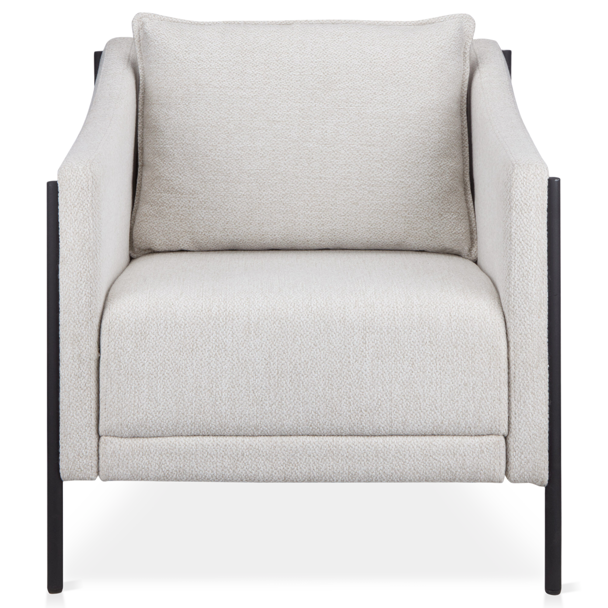 Metal & Fabric Lounge Chair in Oatmeal