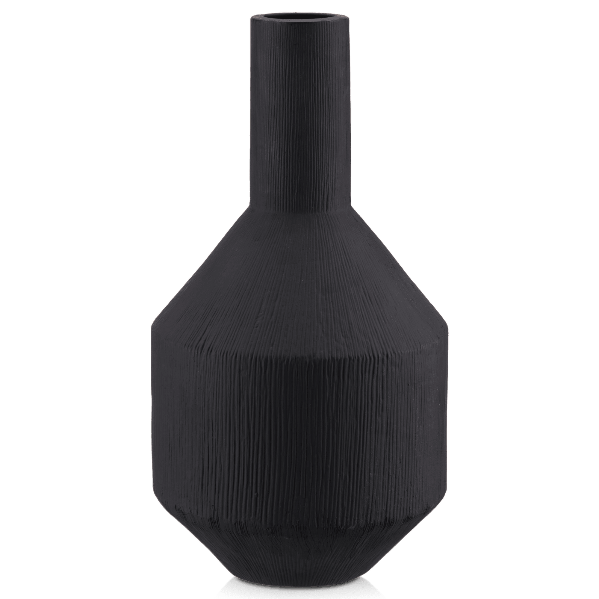 Vase angulaire en céramique noire