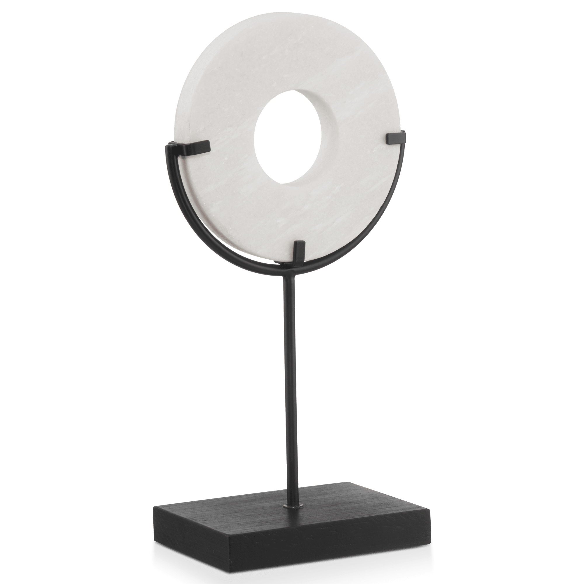 Off-White Marble Disc on Stand