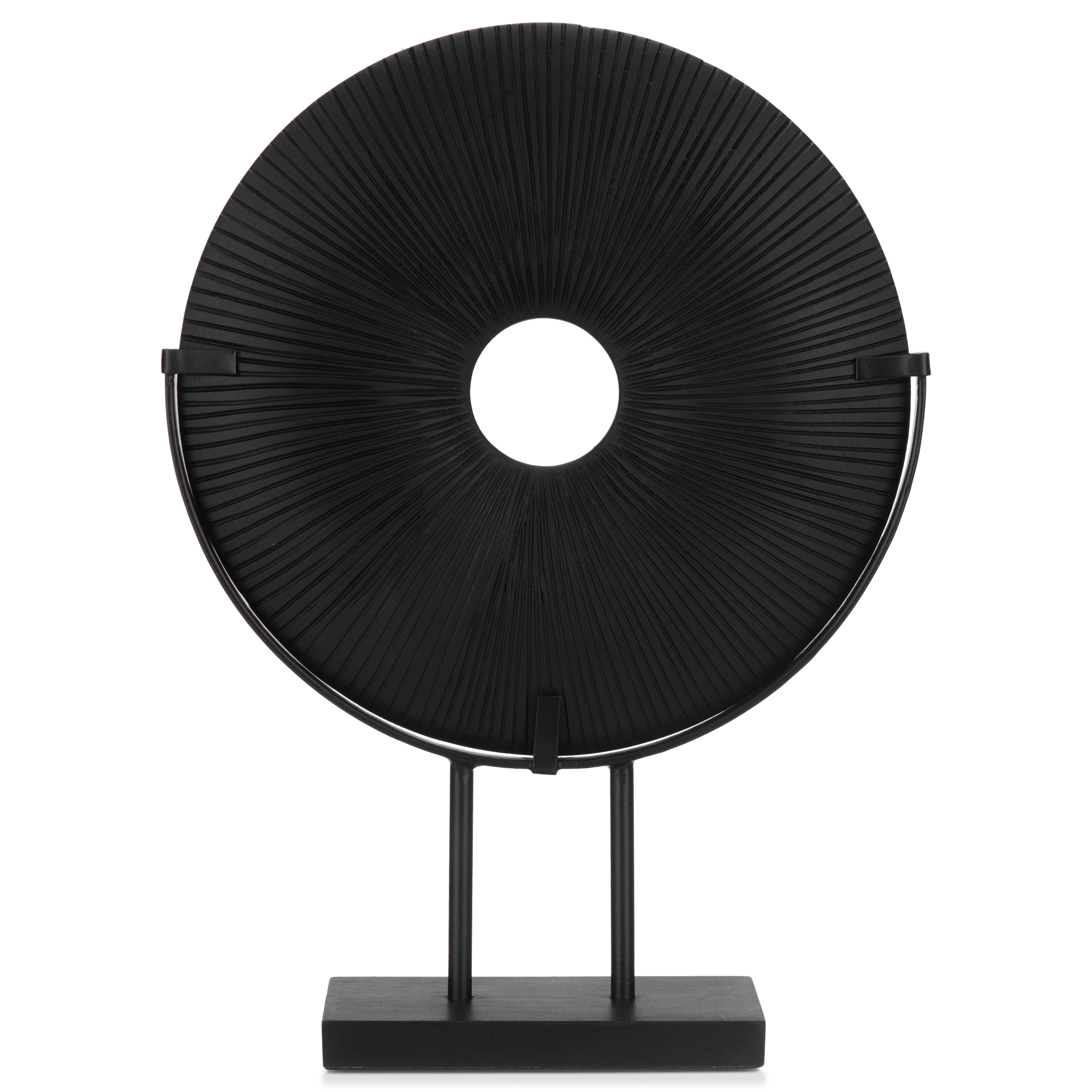 Black Metal Disc on Stand