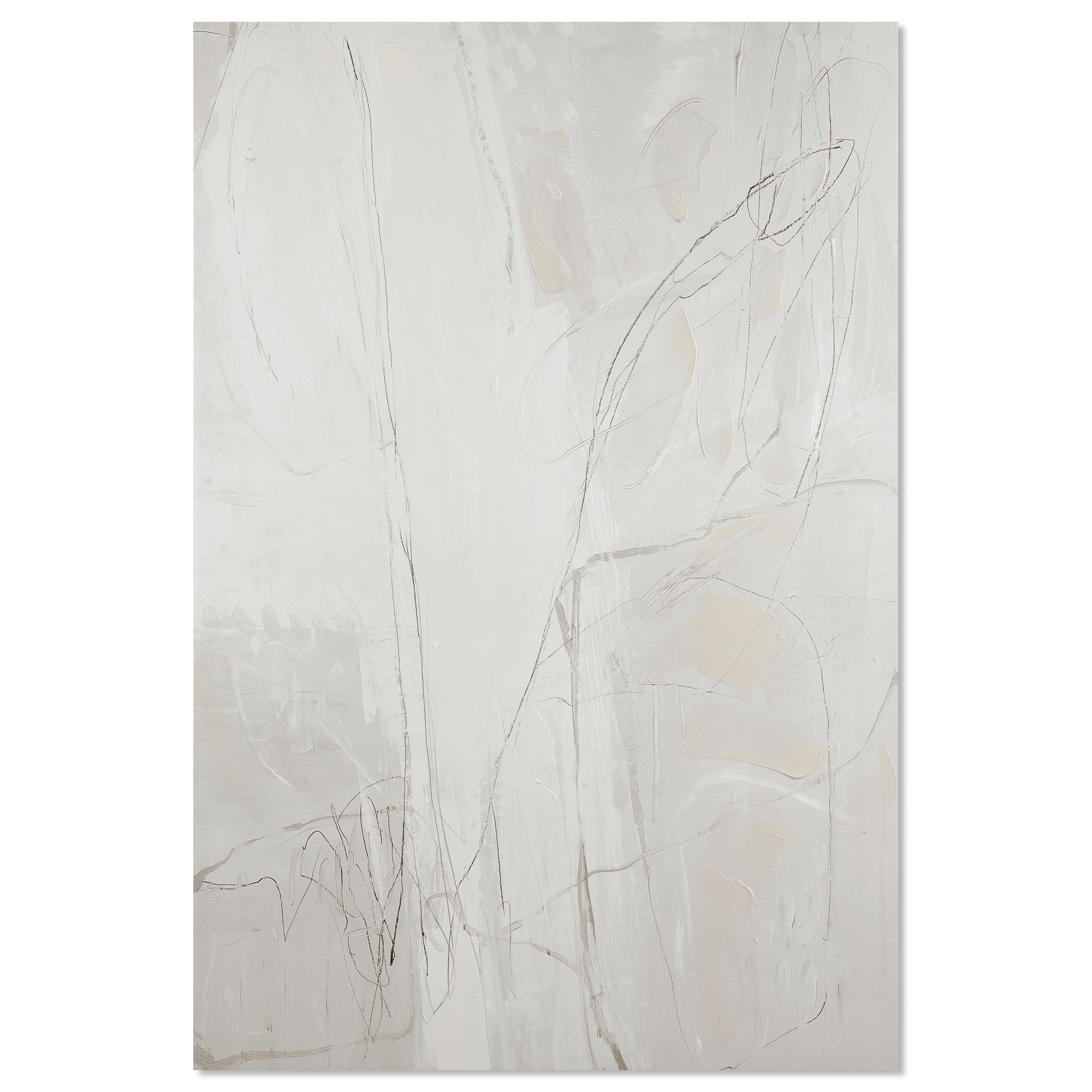 Neutral Soft Abstract Partially Embellished Canvas