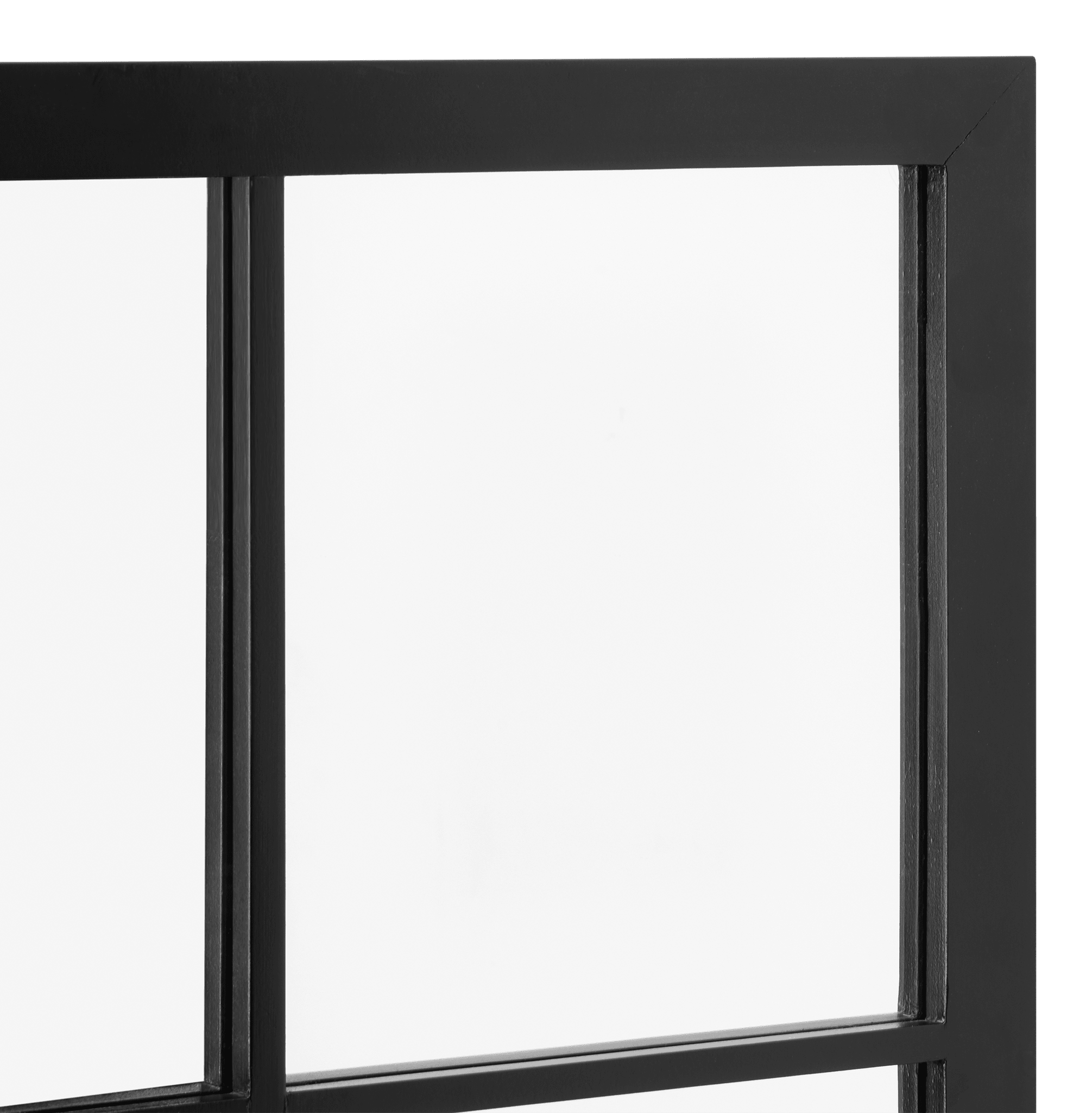 Black Driftwood Windowpane Mirror
