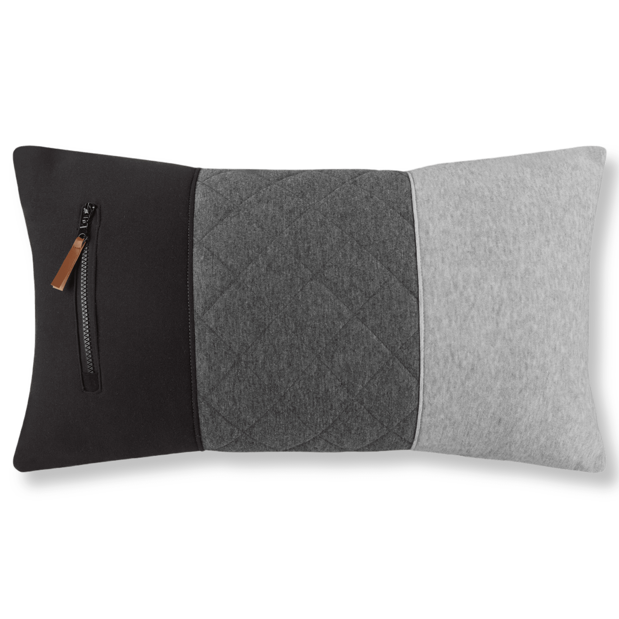 Vidal Quilted Colour Block Lumbar Throw Pillow 