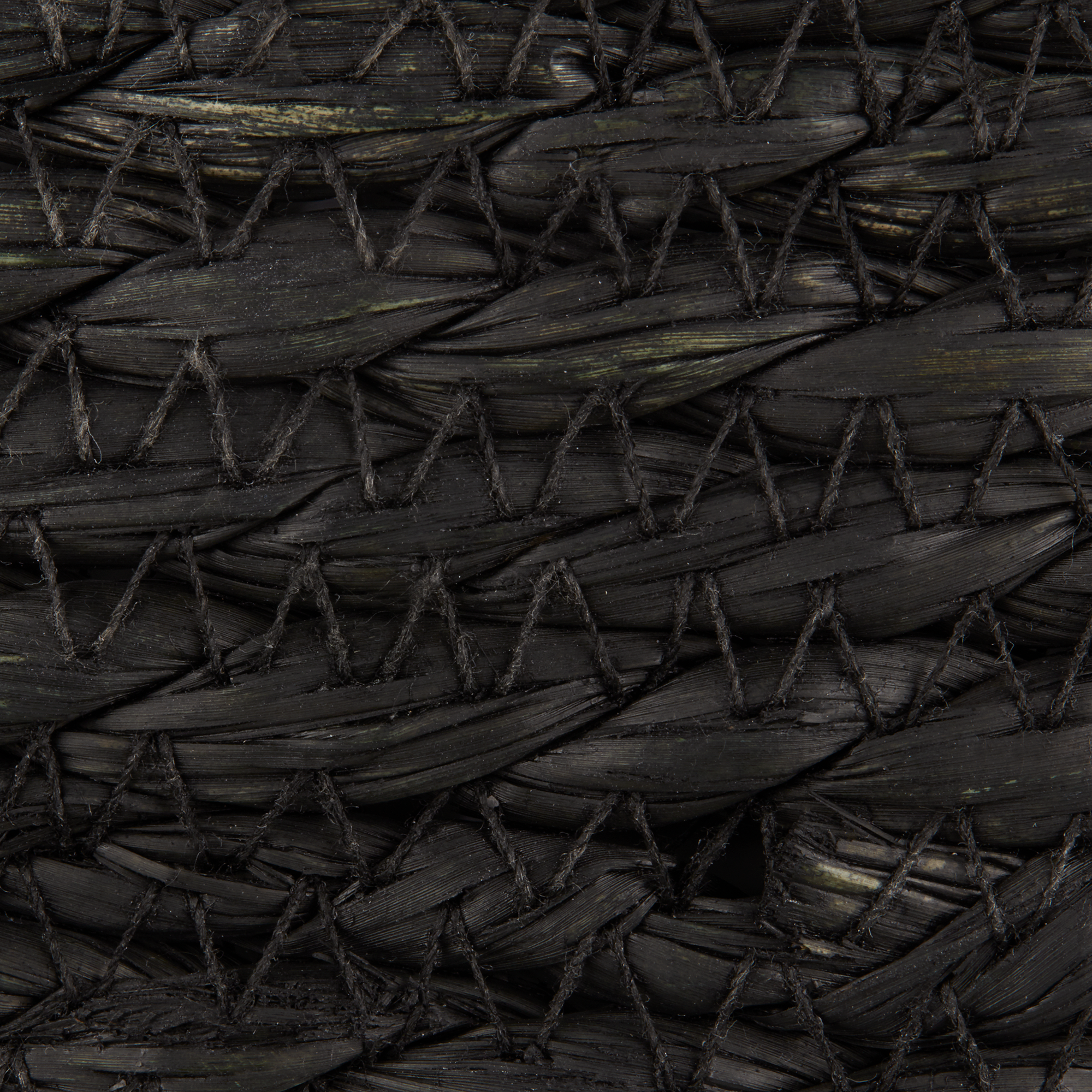 Panier de rangement noir en fibre naturelle