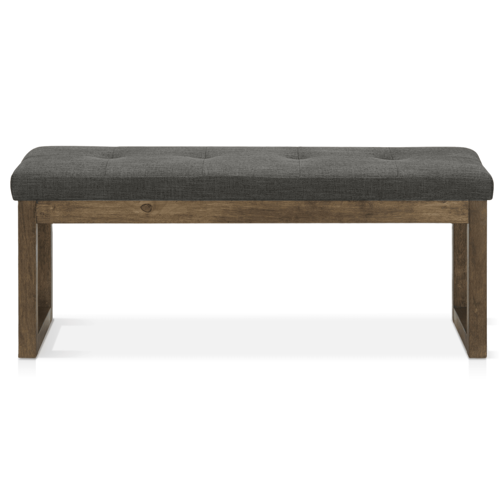 Upholstered Chita Fabric Bench with Wooden Legs
