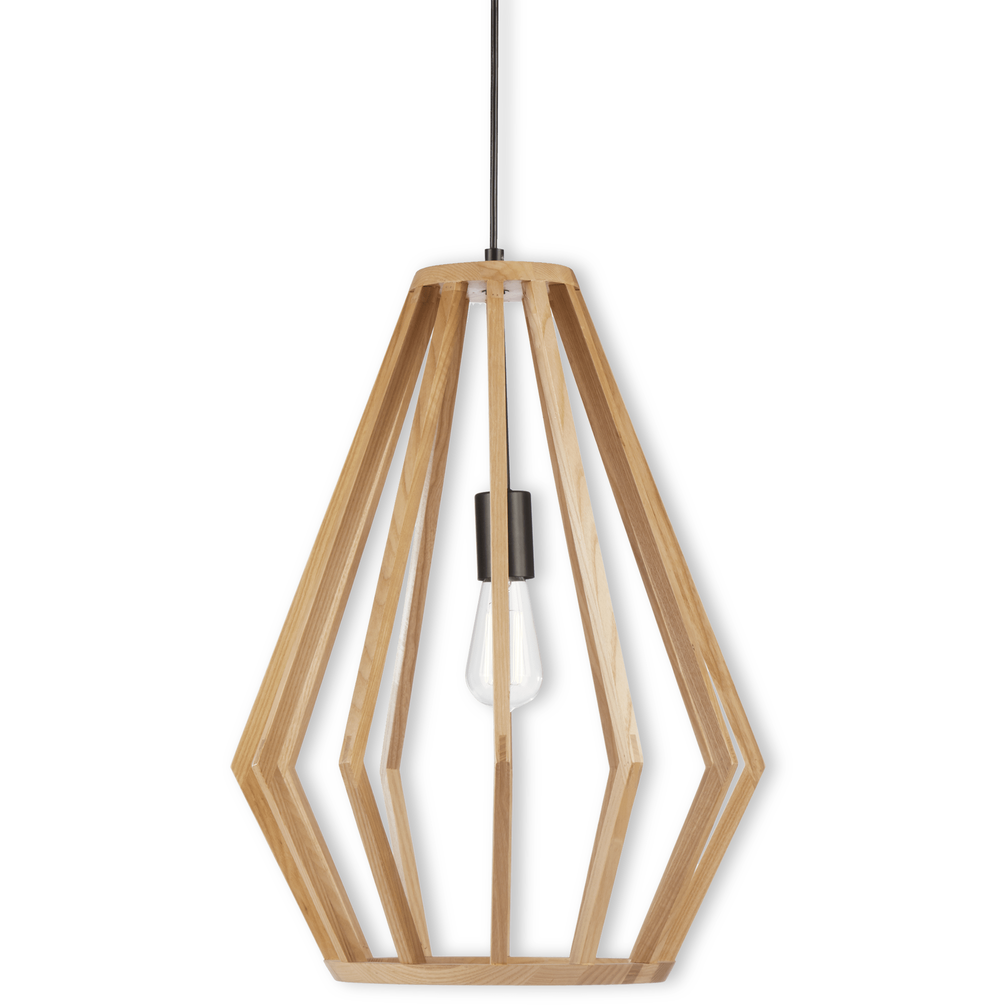 Hanging lamp in openwork wood