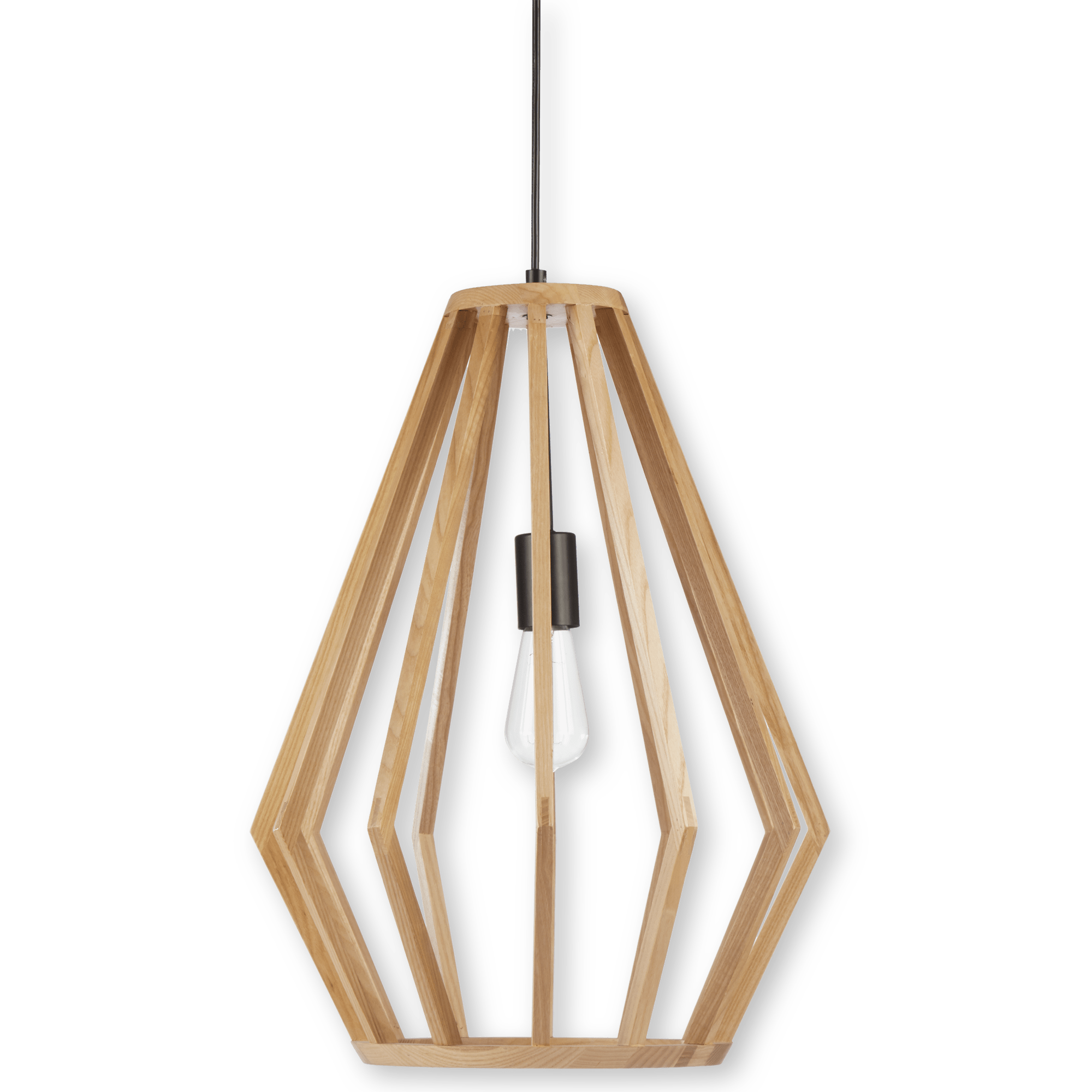 Hanging lamp in openwork wood