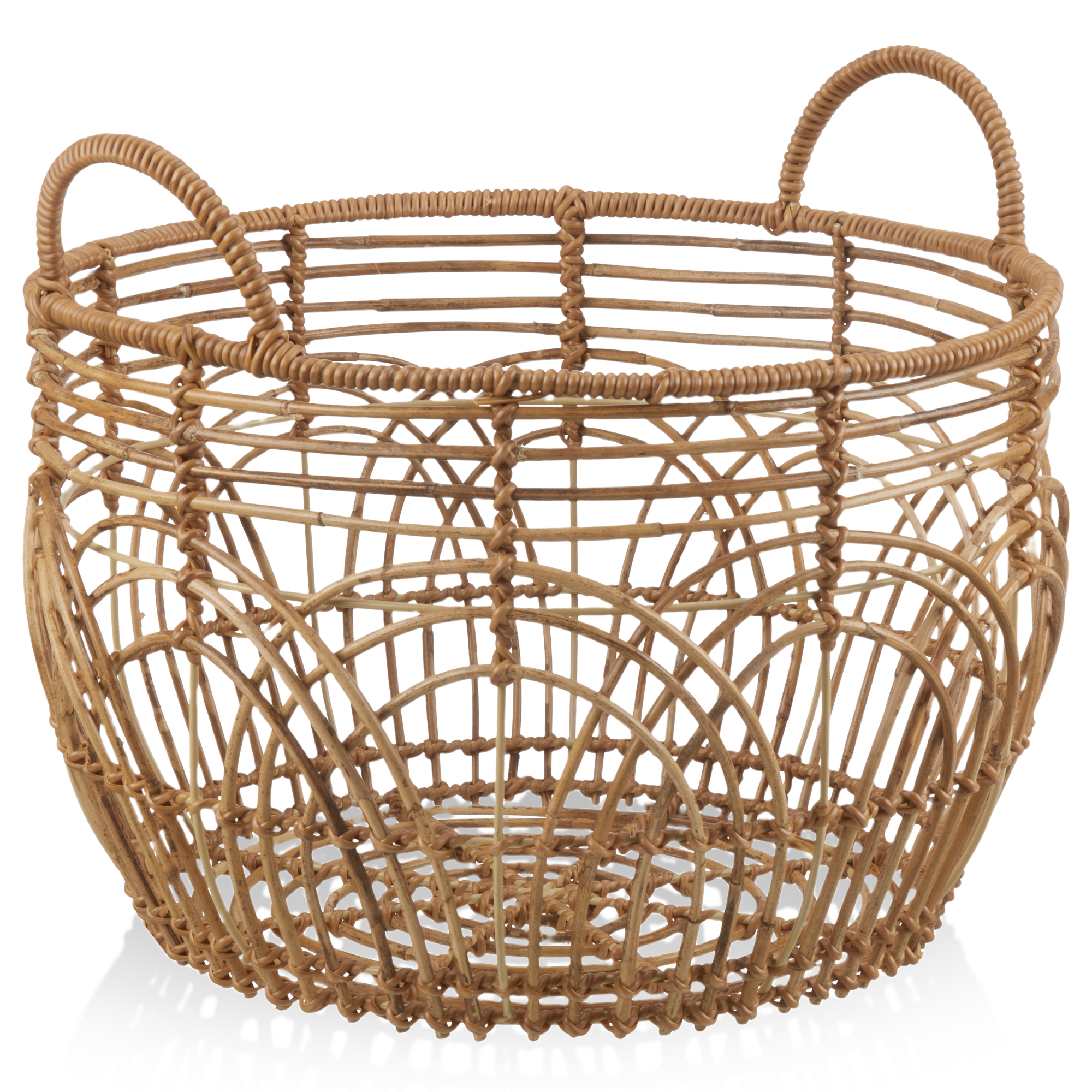 Boho Wicker Basket with Handles