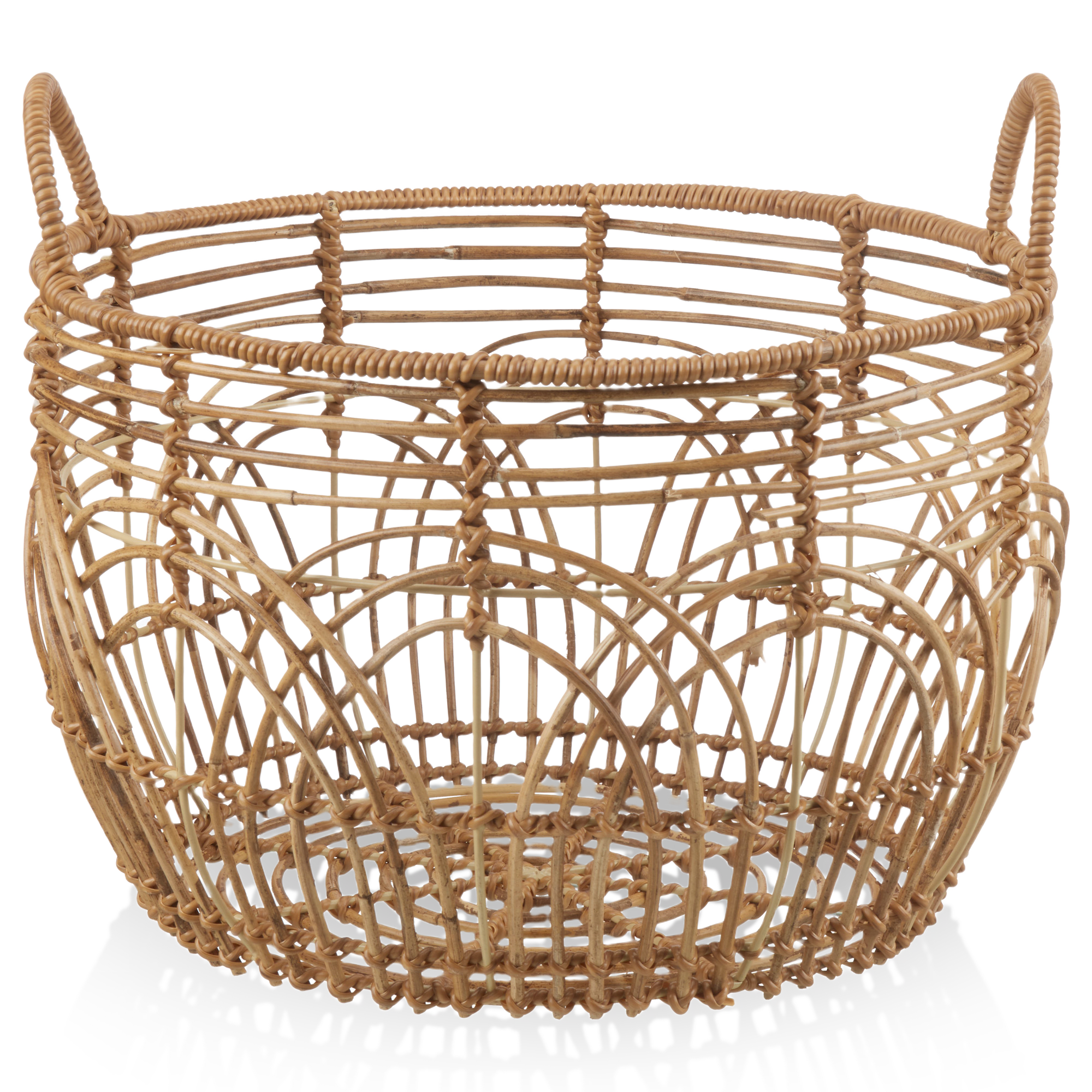 Boho Wicker Basket with Handles