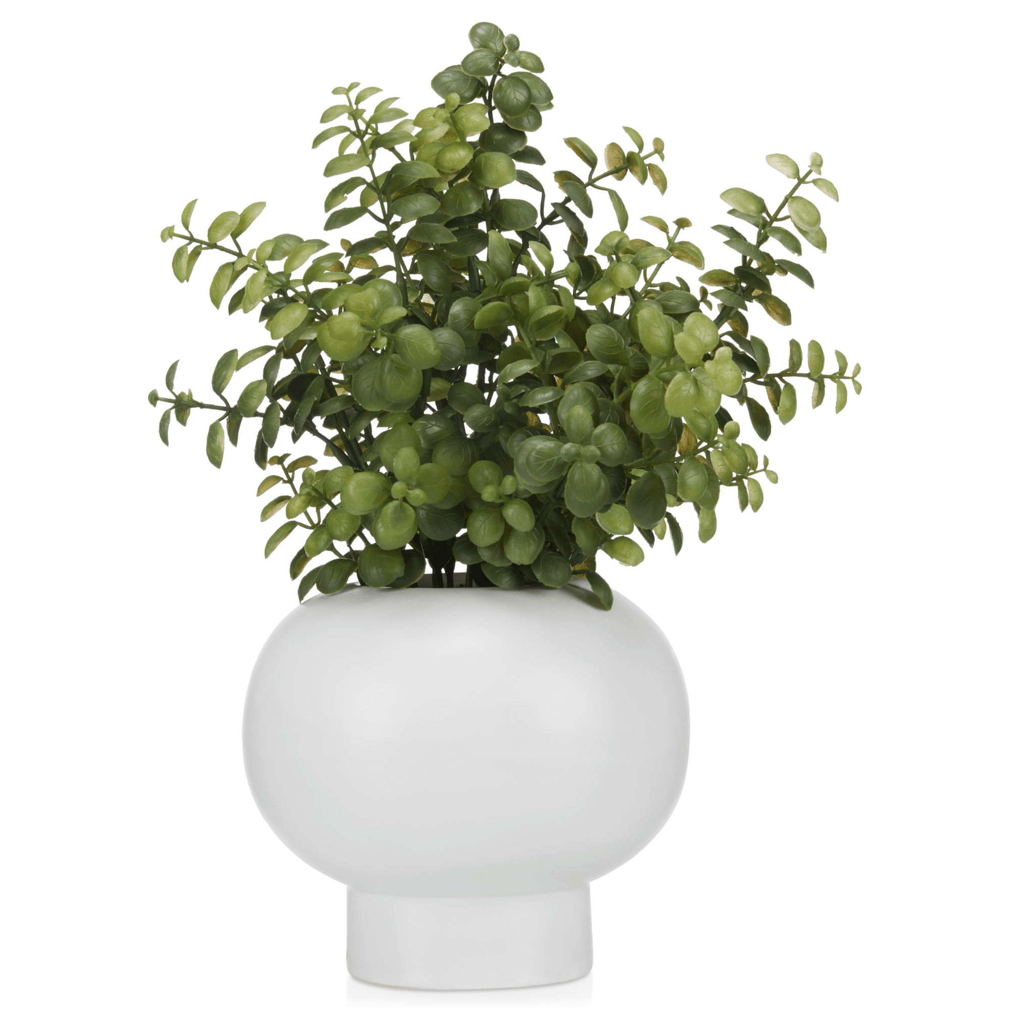 Eucalyptus artificiel en pot rond blanc