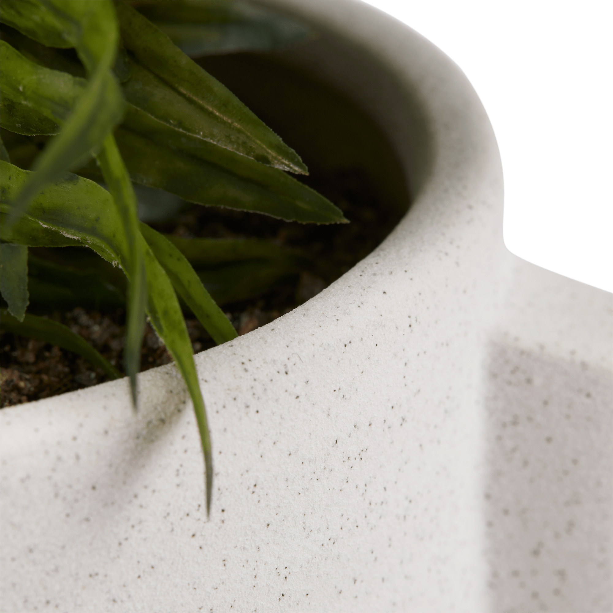 Artificial Plant in White Speckled Pot