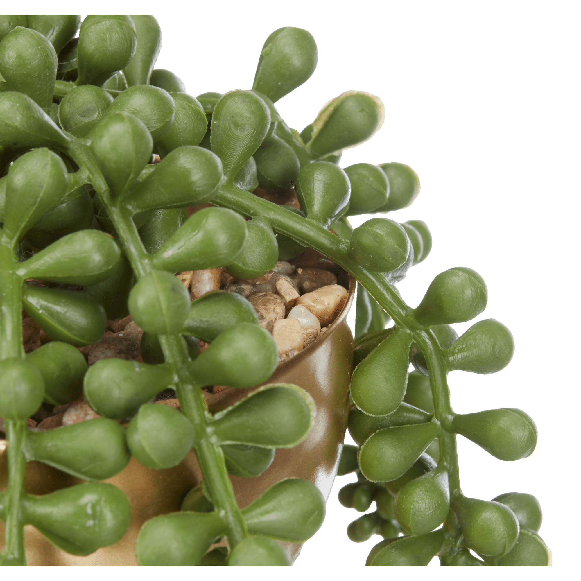 Plante collier de perles artificielle en pot doré