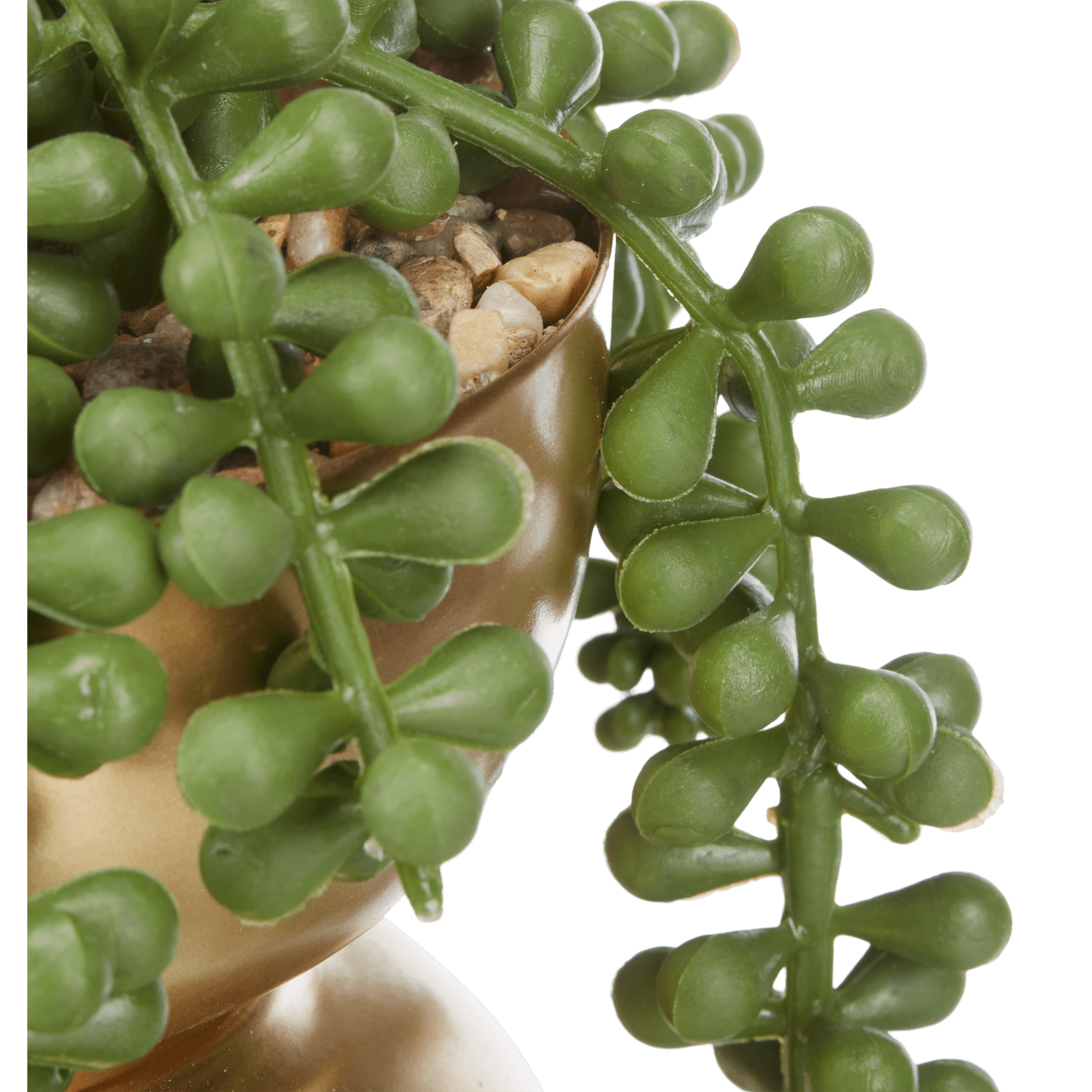 Plante collier de perles artificielle en pot doré