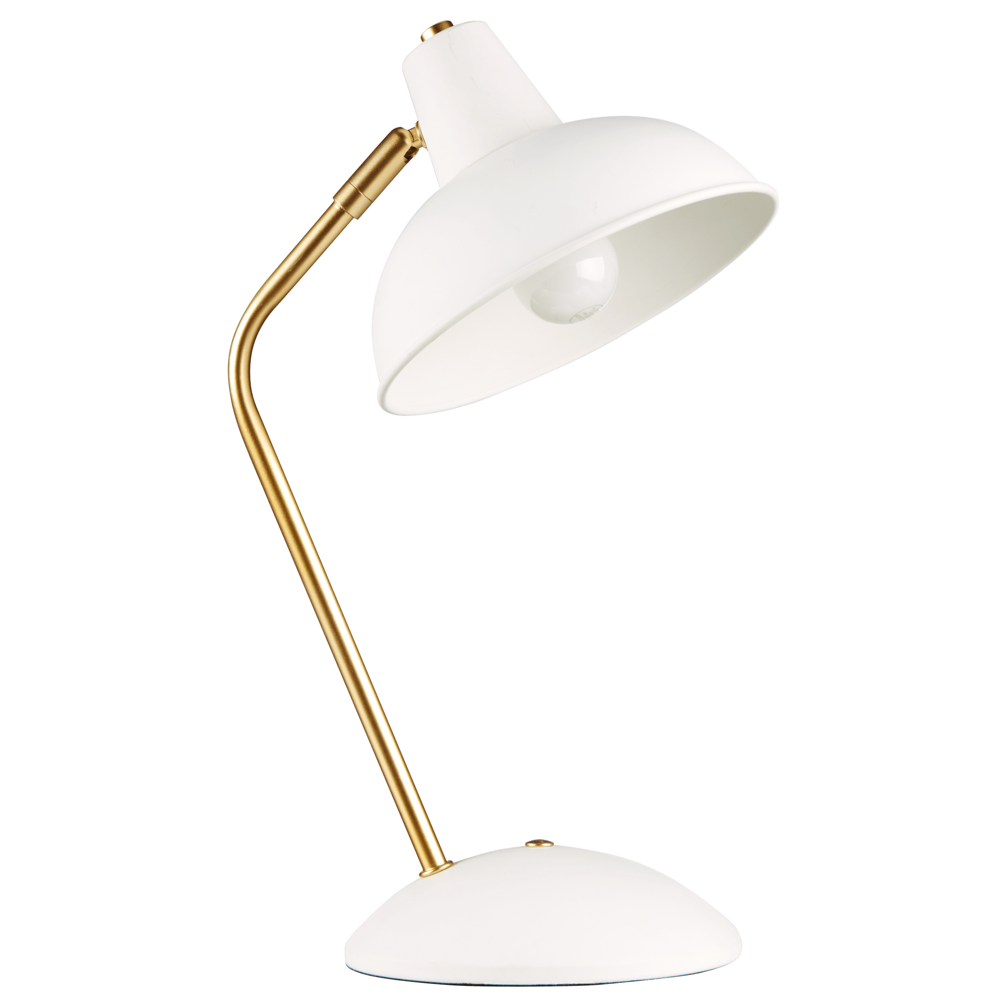 Lampe de bureau blanche et dorée
